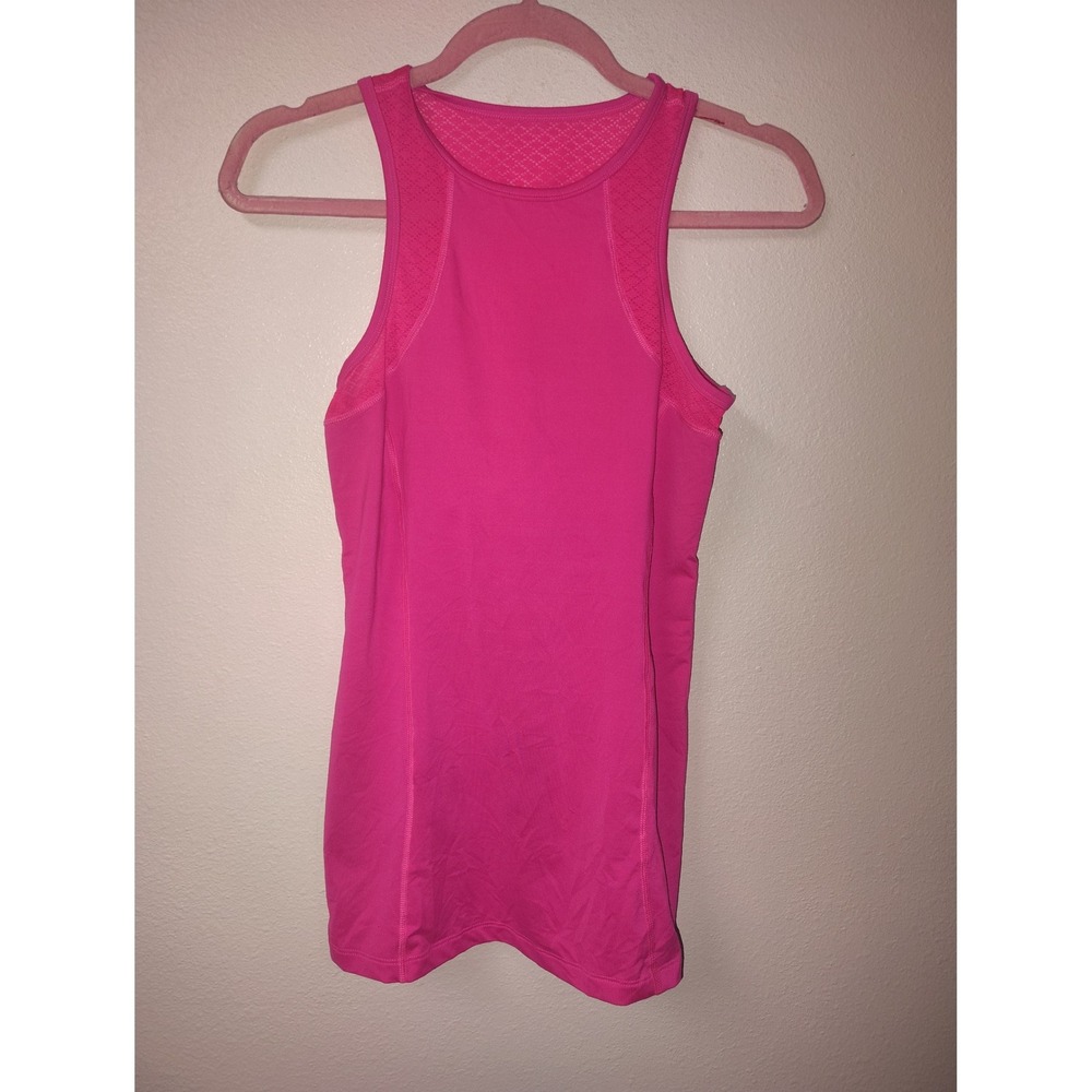 BCG Womens Tru-Wick Athletic Tank Top Hot Pink Mesh Racerback Cutout Small